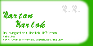 marton marlok business card